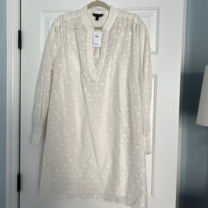 Size Large, off- white eyelet dress. Banana Republic.